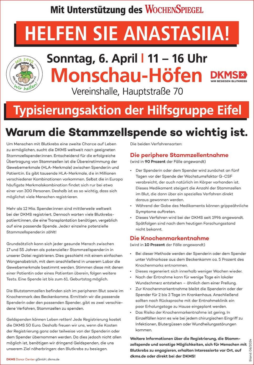 Typisierungsaktion 06.04.2025