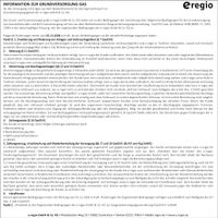 Information Grundversorgung Gas