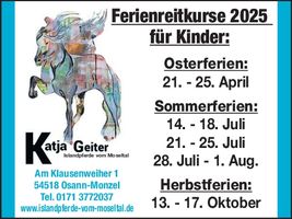 Ferienreitkurse für Kinder