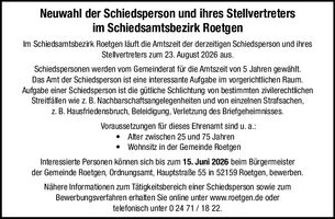 Neuwahl der Schiedsperson