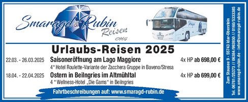 Urlaubsreisen 2025